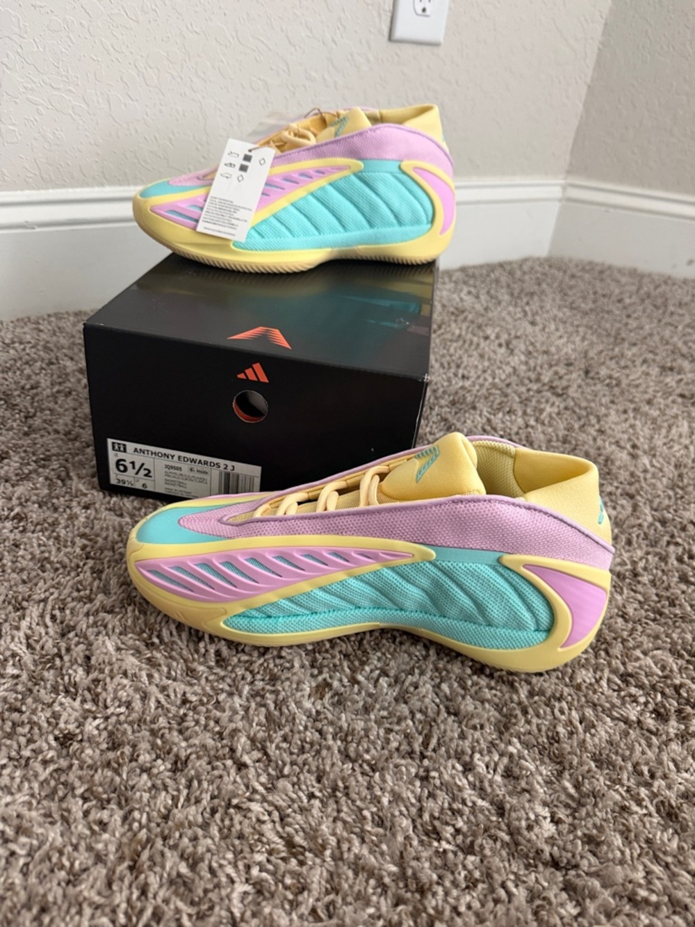 adidas Pastel Basketball Sneakers in Yellow, Teal, Pink